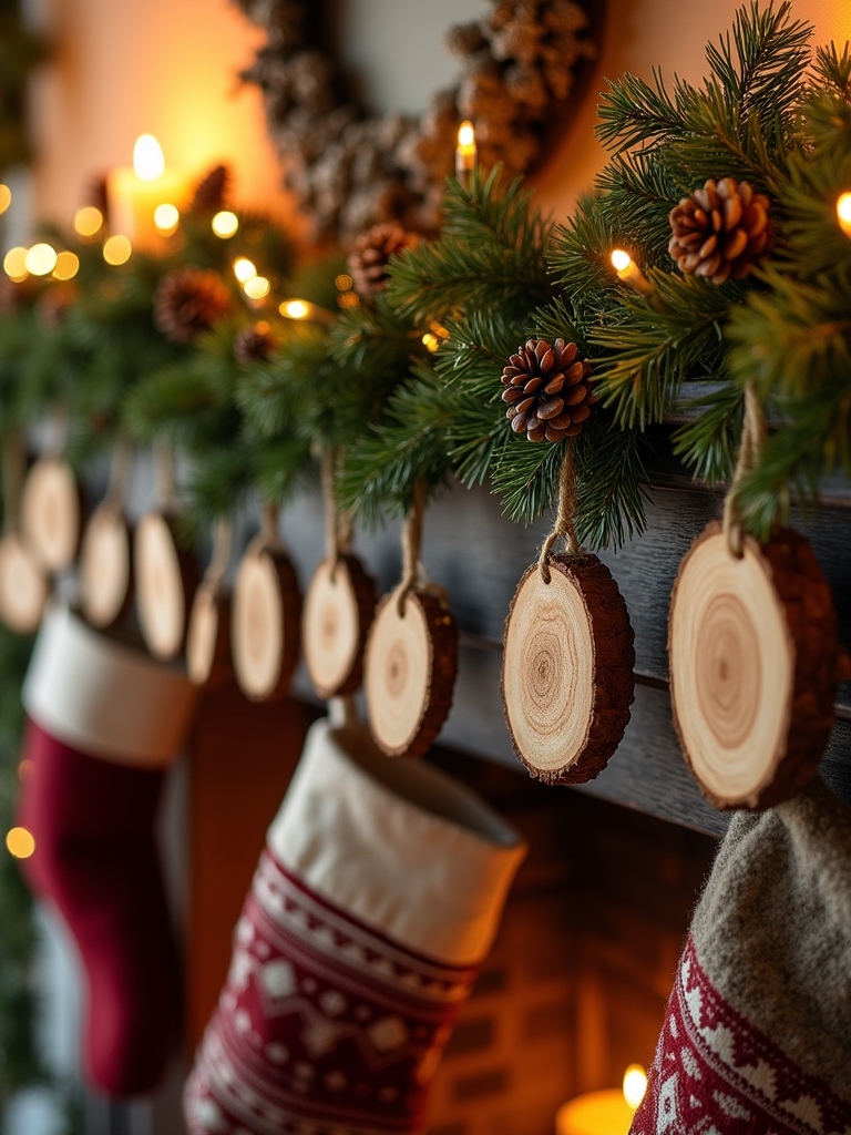 rustic wood slice decor