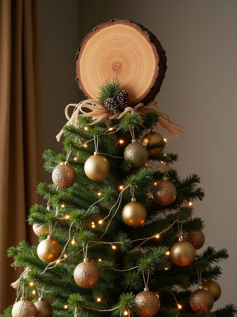 rustic wood slice topper