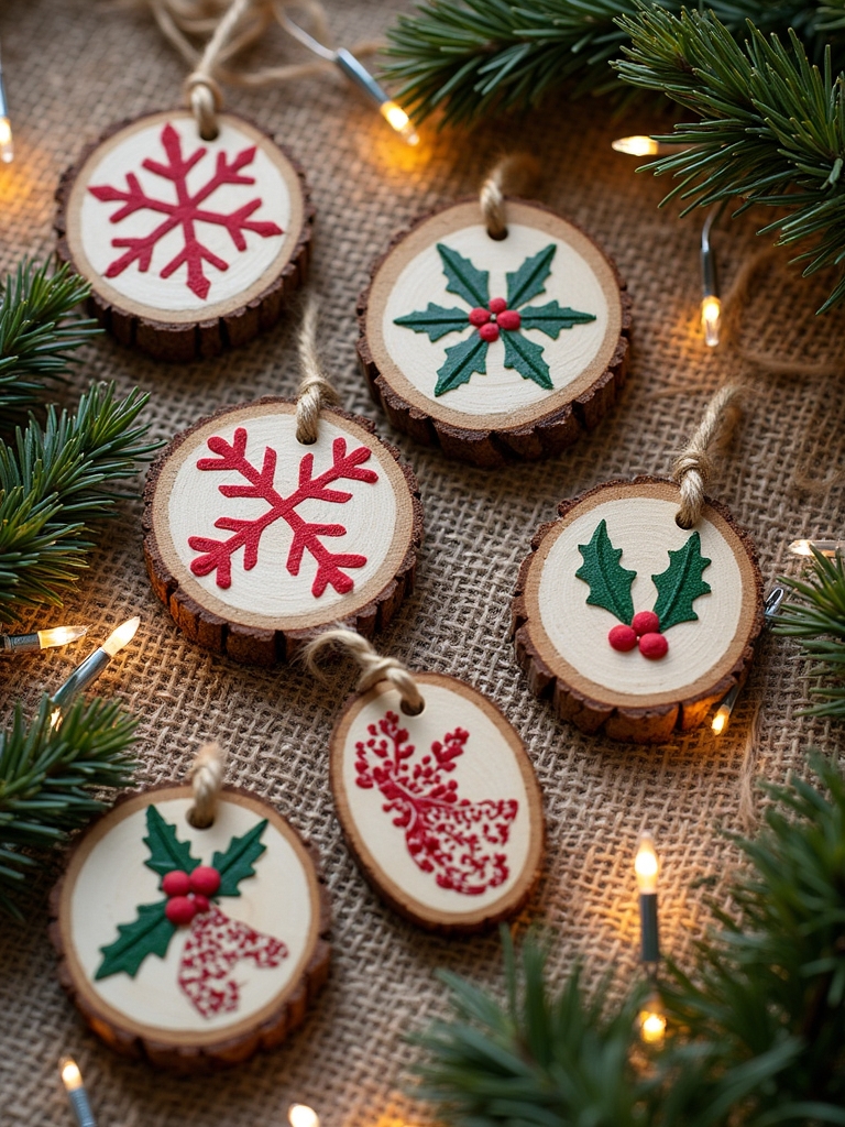 rustic wooden slice ornaments