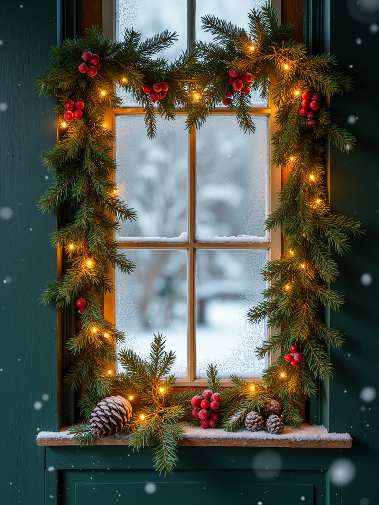 scented pine swags enhance decor