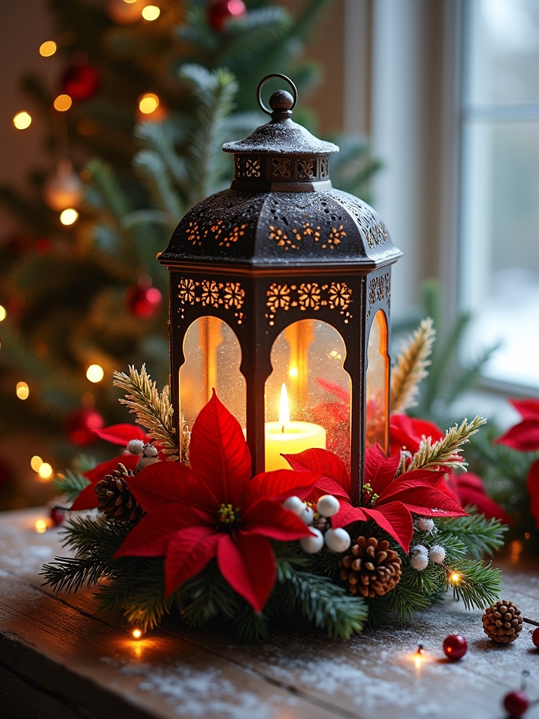 seasonal floral lantern arrangements