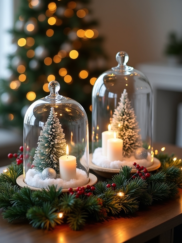seasonal glass cloche displays
