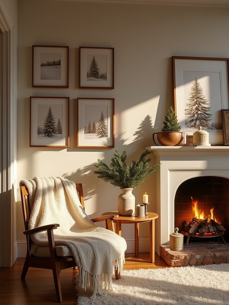 seasonal winter artwork display