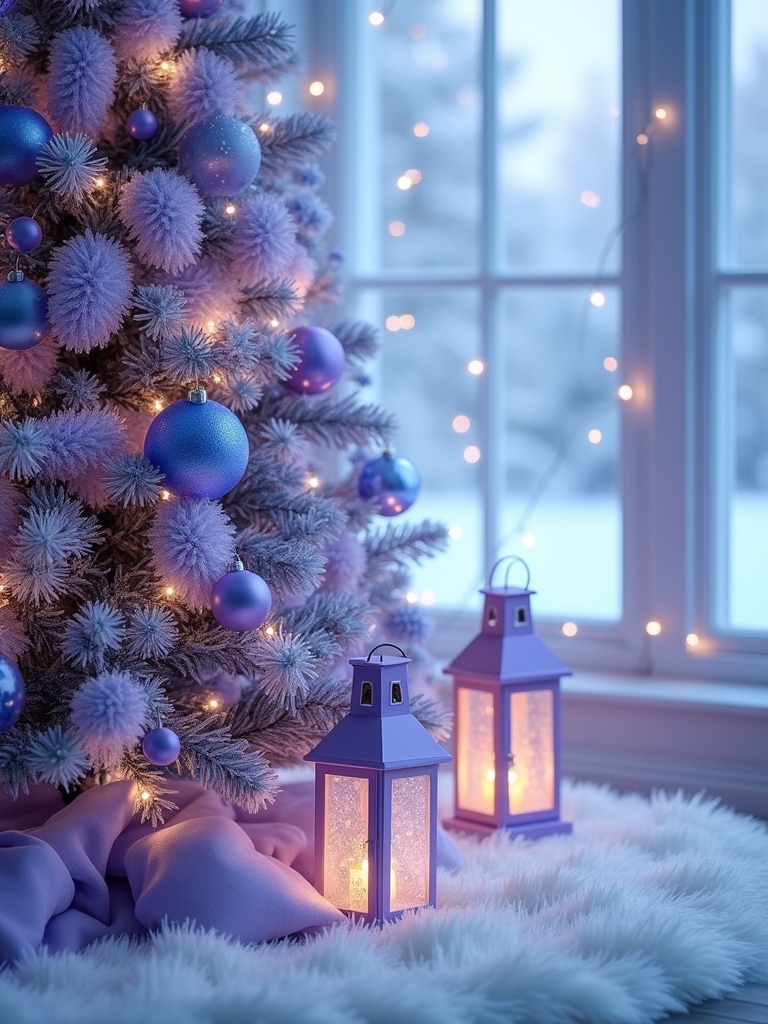 serene blue lavender decor