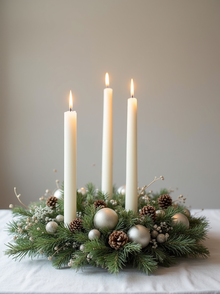 serene minimalist candle display