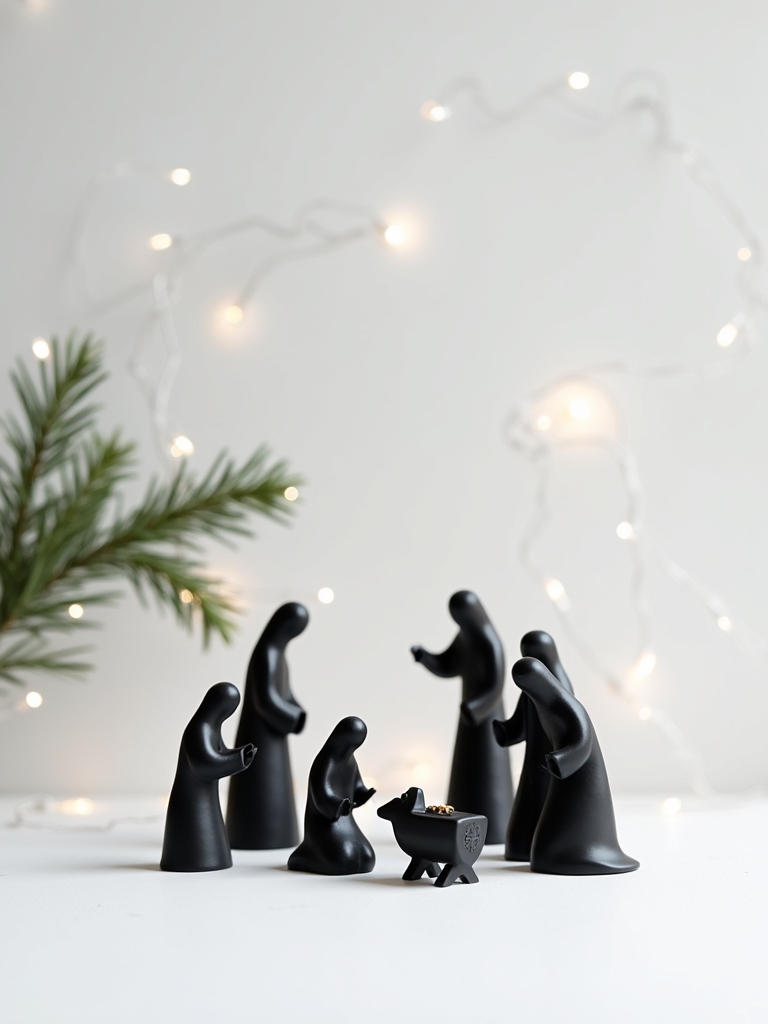 serene minimalist nativity displays