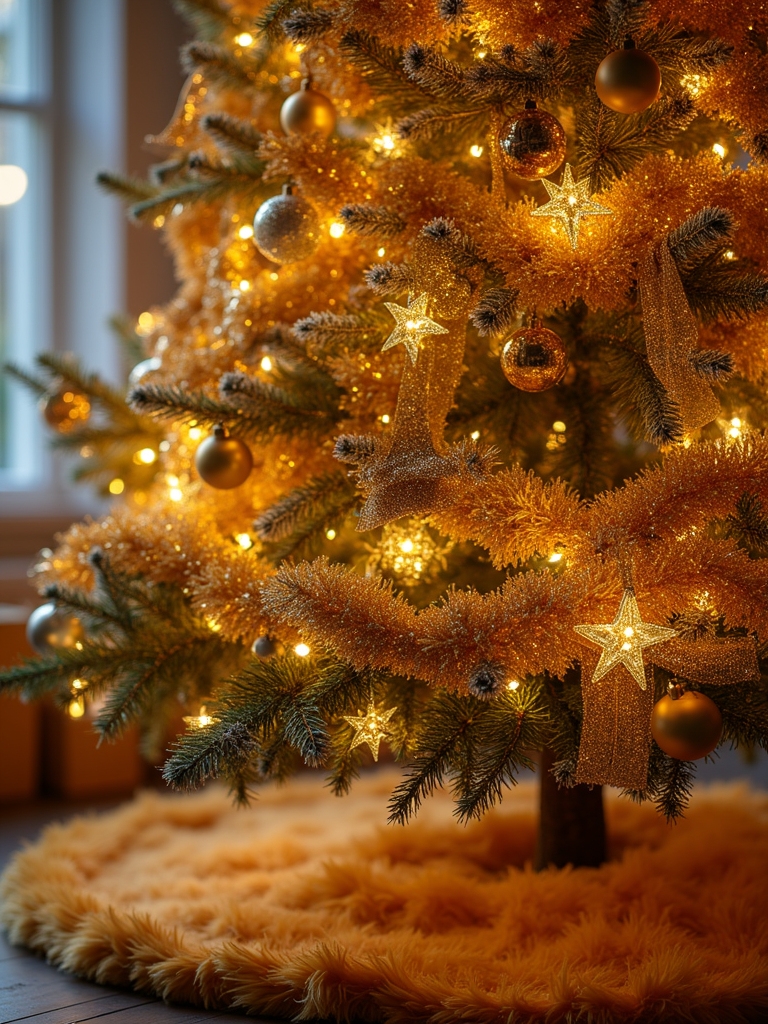 shimmering gold tinsel elegance