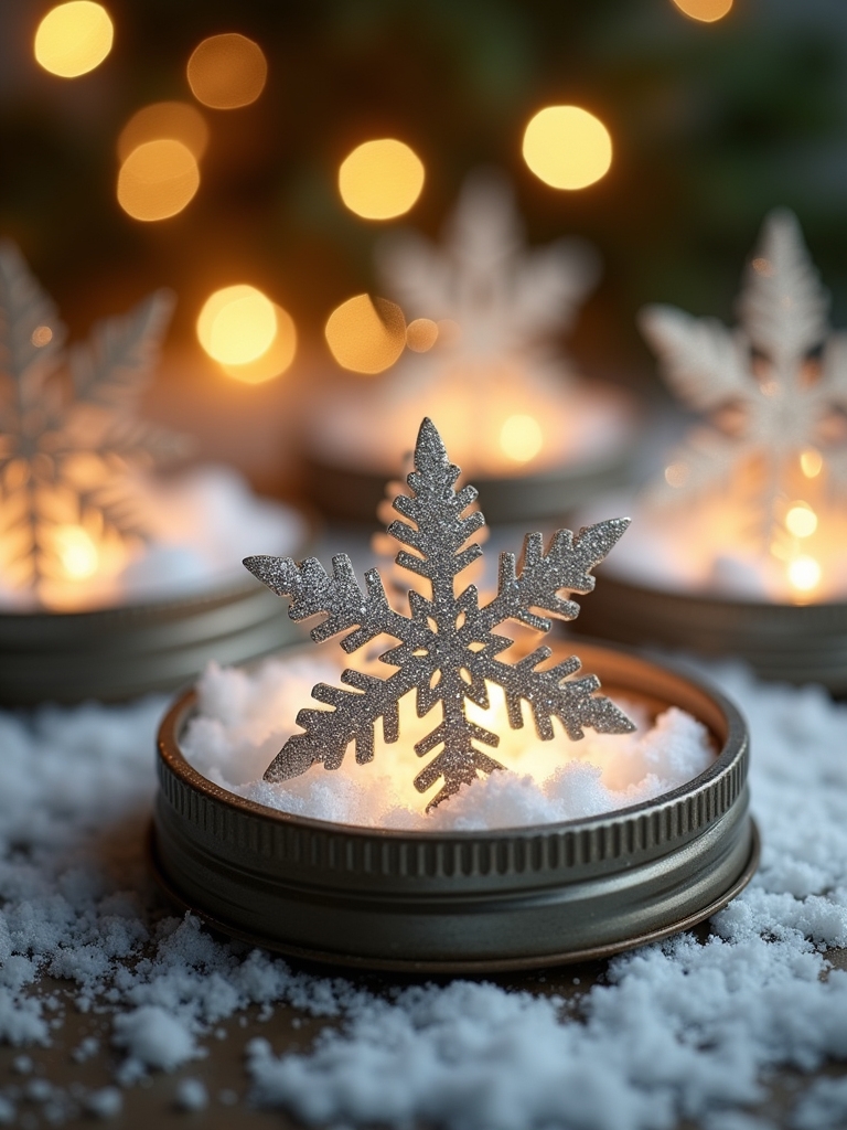 snowflake mason jar ornaments