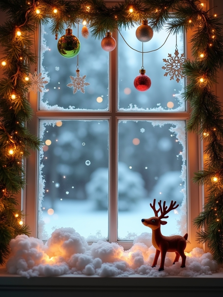 snowy cotton window displays