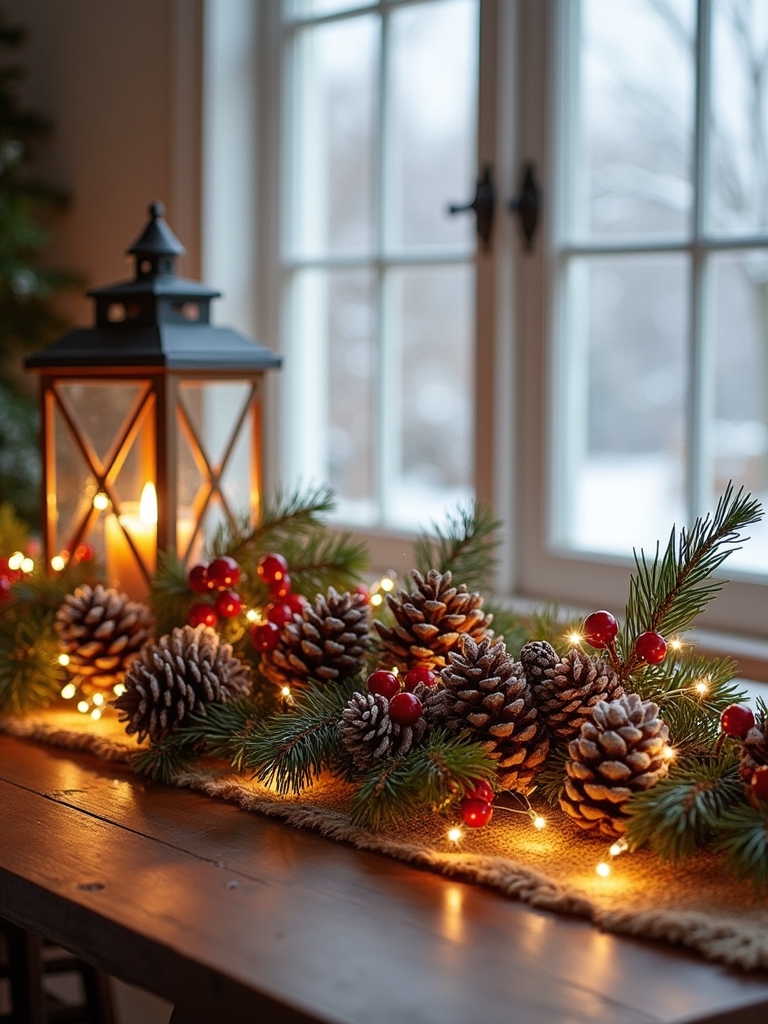 snowy pinecone farmhouse accents