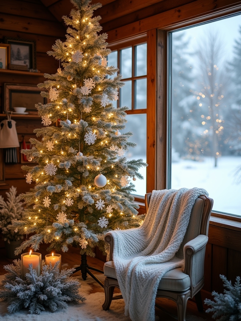 snowy white christmas accents