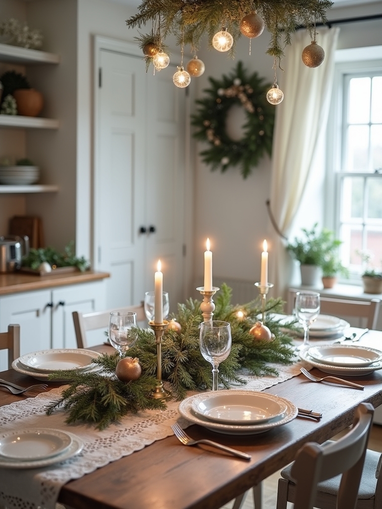 snowy white winter table