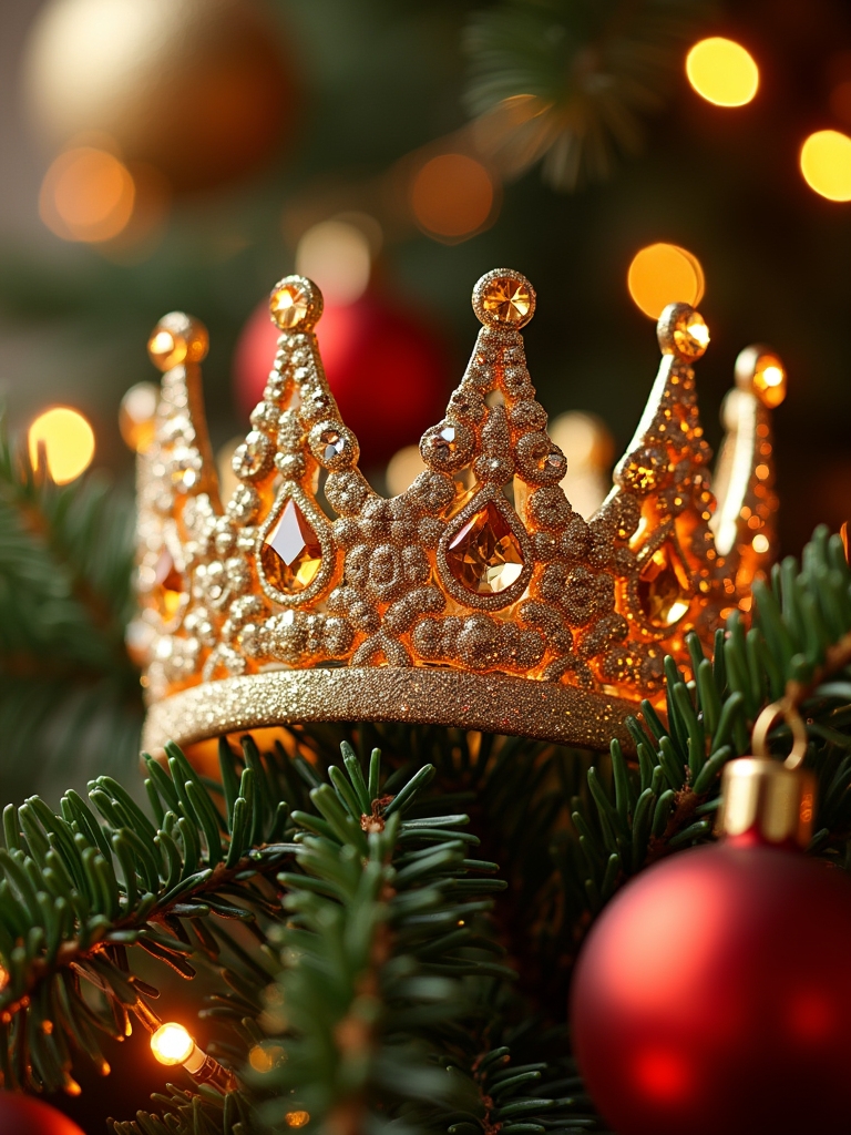 sparkling glittery crown decoration