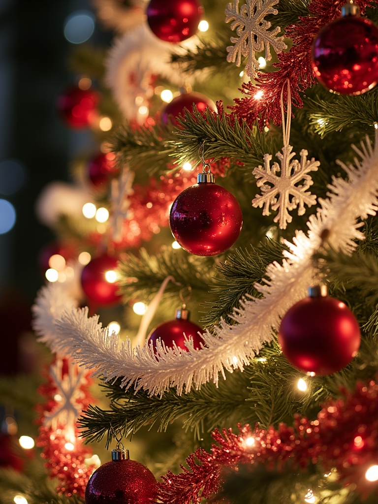 sparkling red and white garland