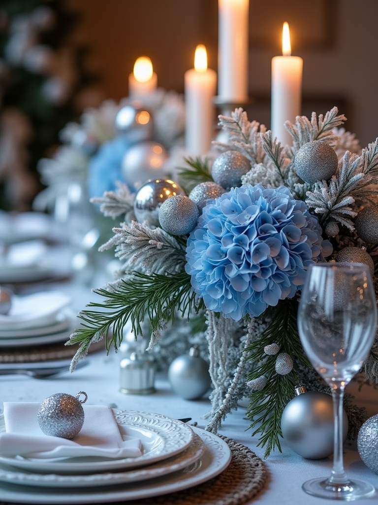 sparkling silver and blue