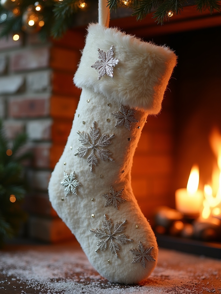 sparkling snowflake holiday stocking