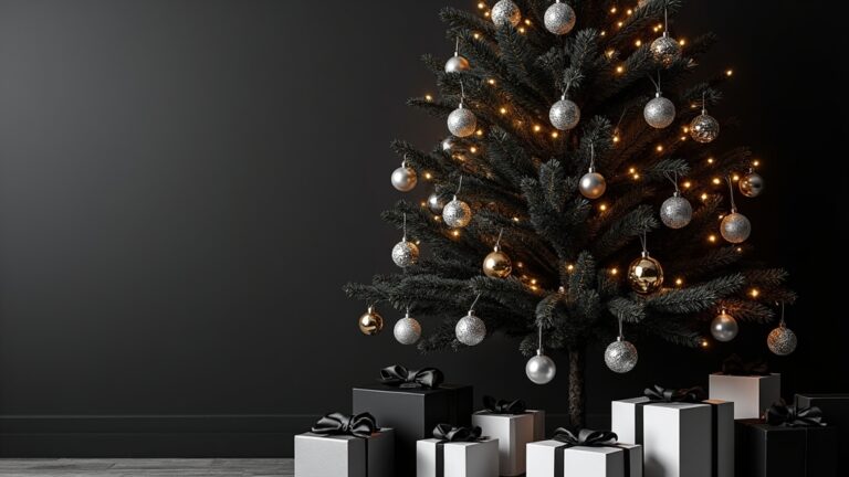 stylish black christmas decor