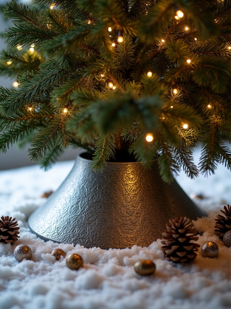 textured steel holiday decor