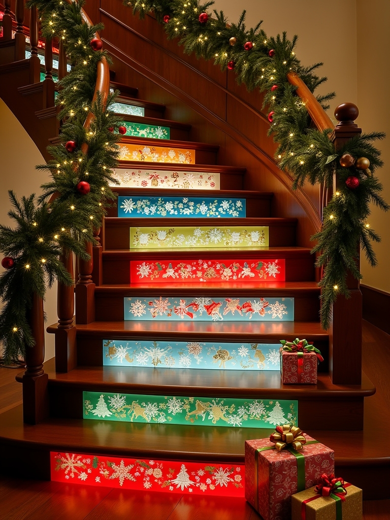 themed staircase holiday decor
