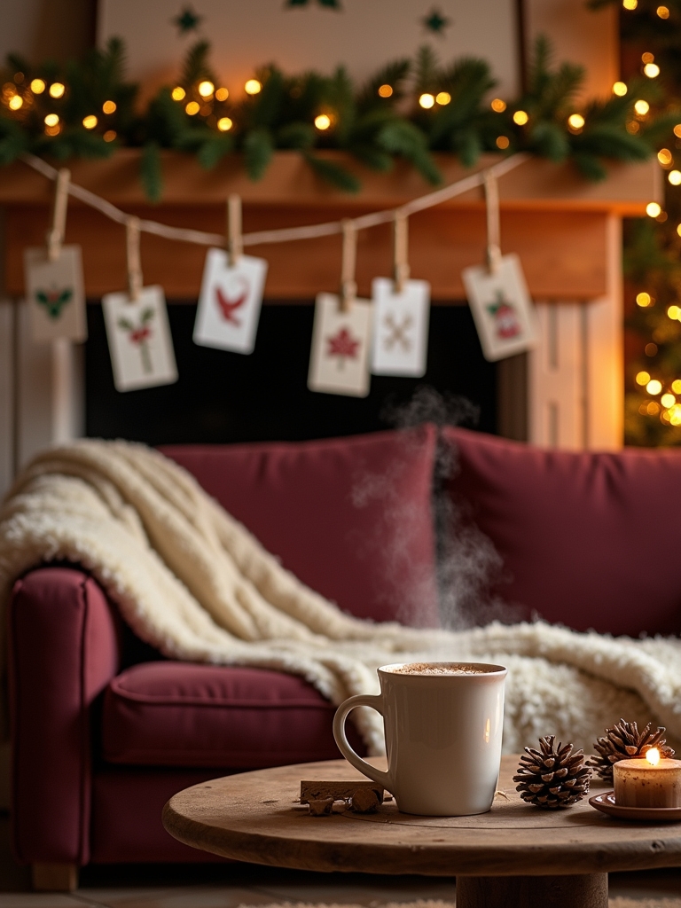 twine and clothespins display