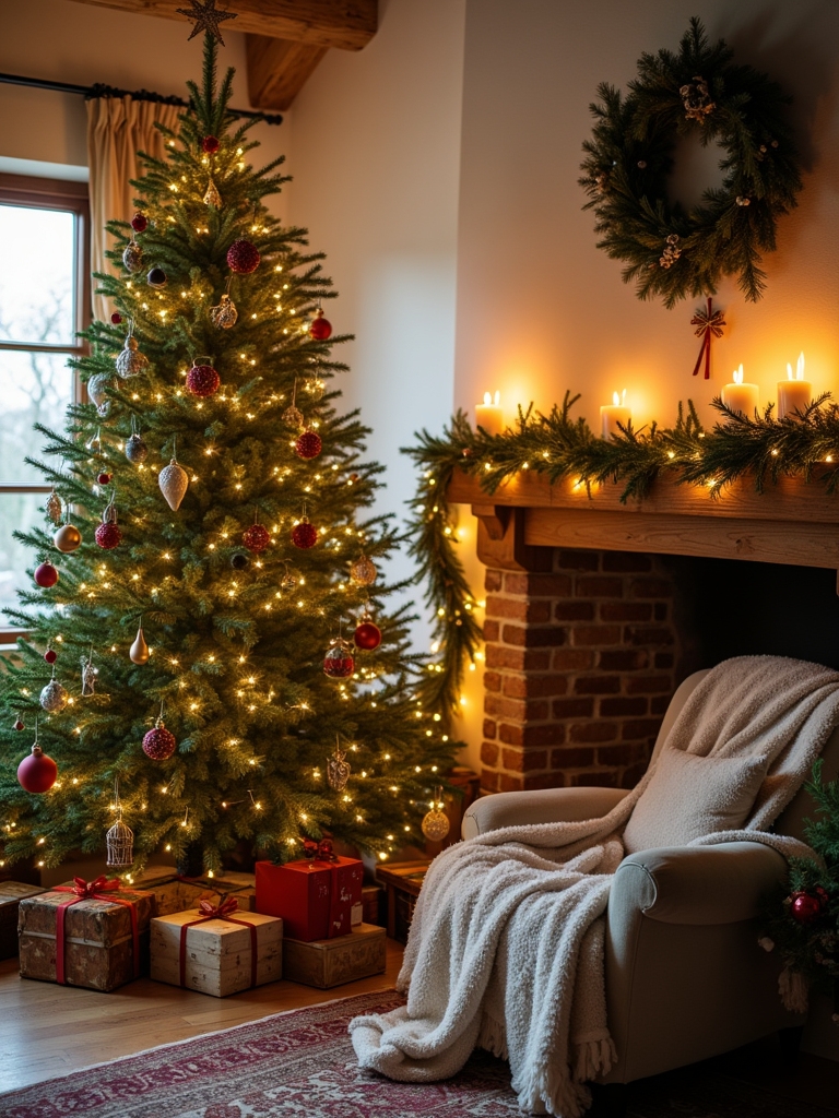 twinkling christmas tree lights