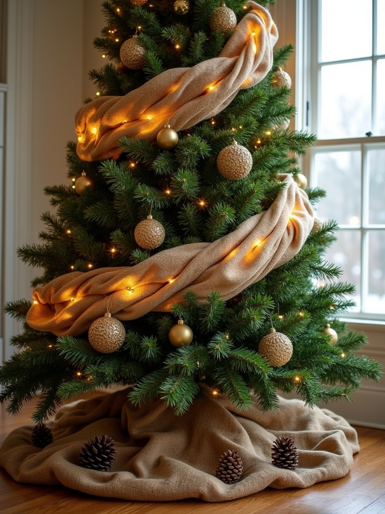 twisted burlap ribbon swags