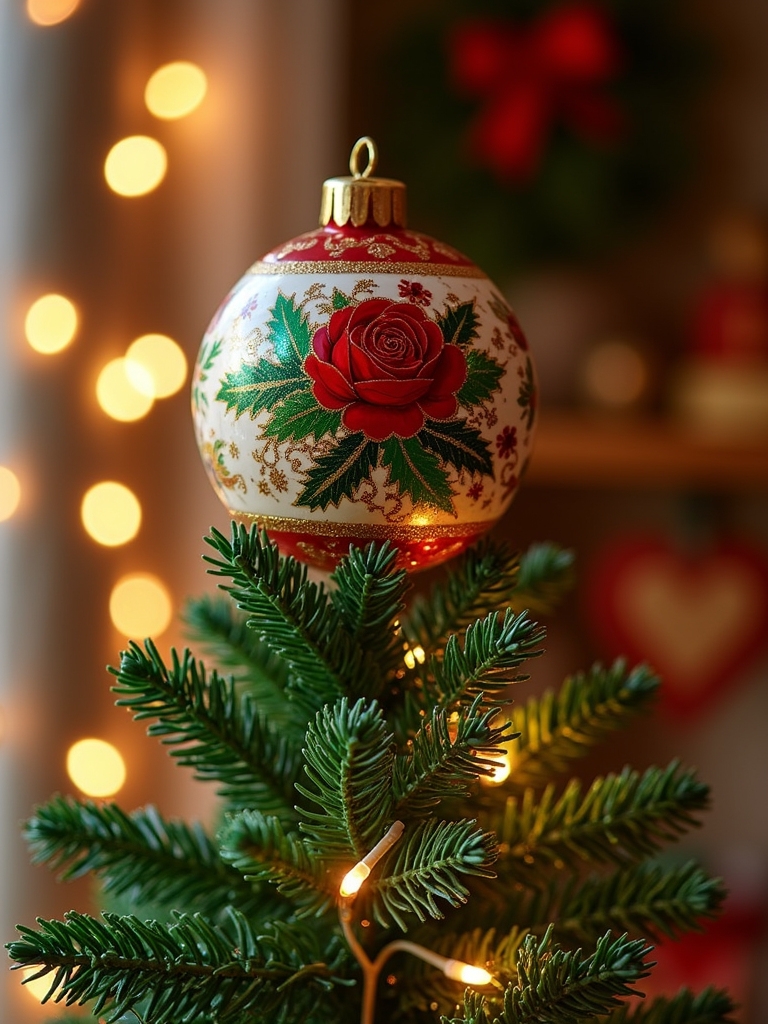 unique hand painted tree topper