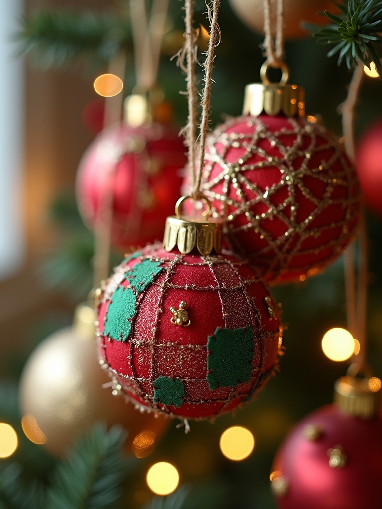 upcycled fabric scrap ornaments