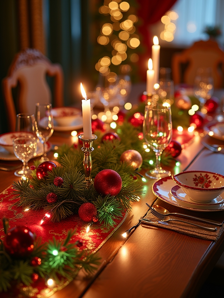 vibrant christmas table runner