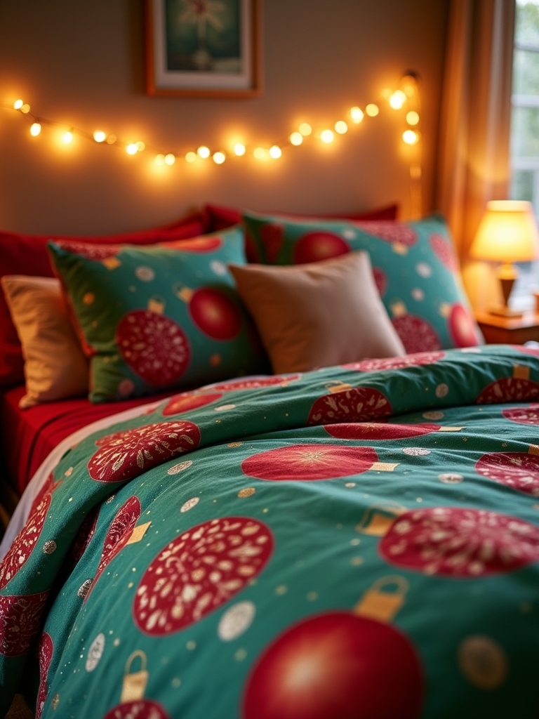 vibrant holiday comforter design
