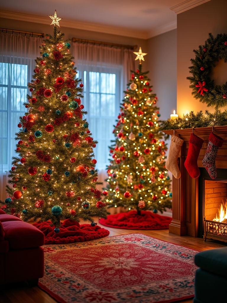 vibrant holiday ornament display