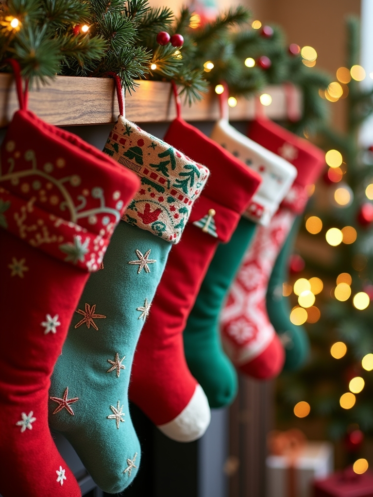 vibrant holiday stocking displays