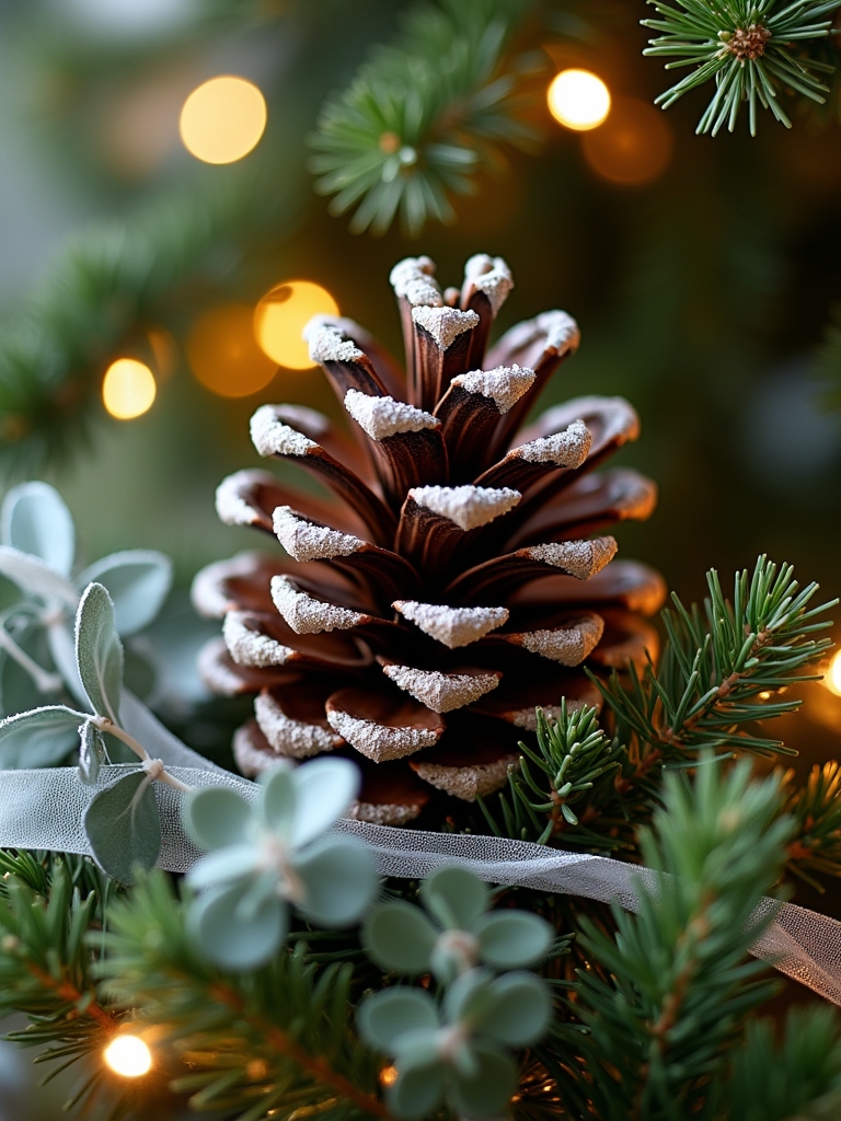 vibrant pinecone tree topper