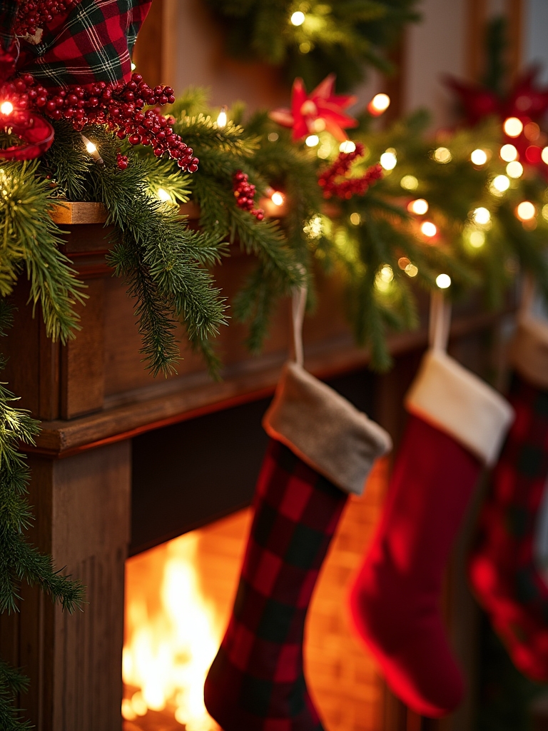 vibrant plaid holiday garland