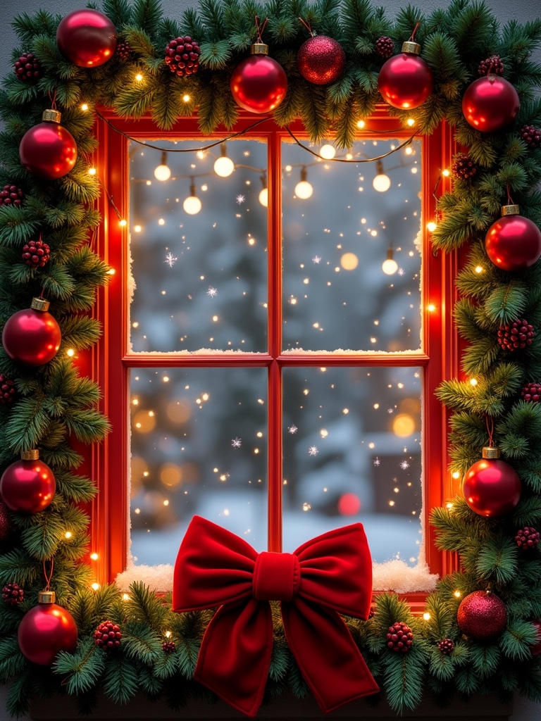 vibrant red and green decorations