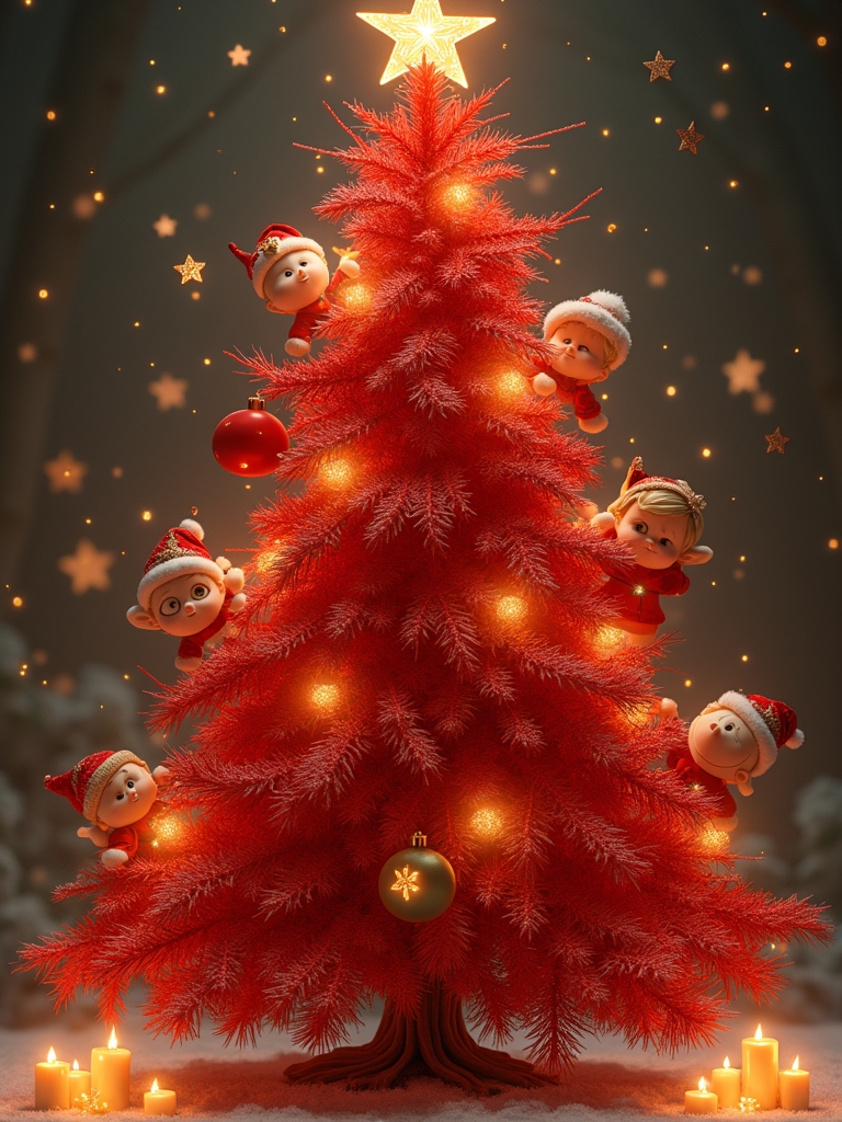 vibrant red whimsical decorations