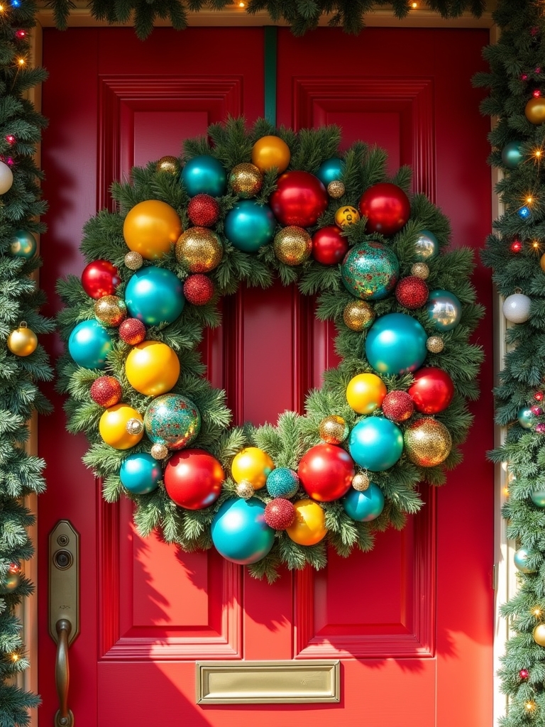 vibrant retro holiday wreath
