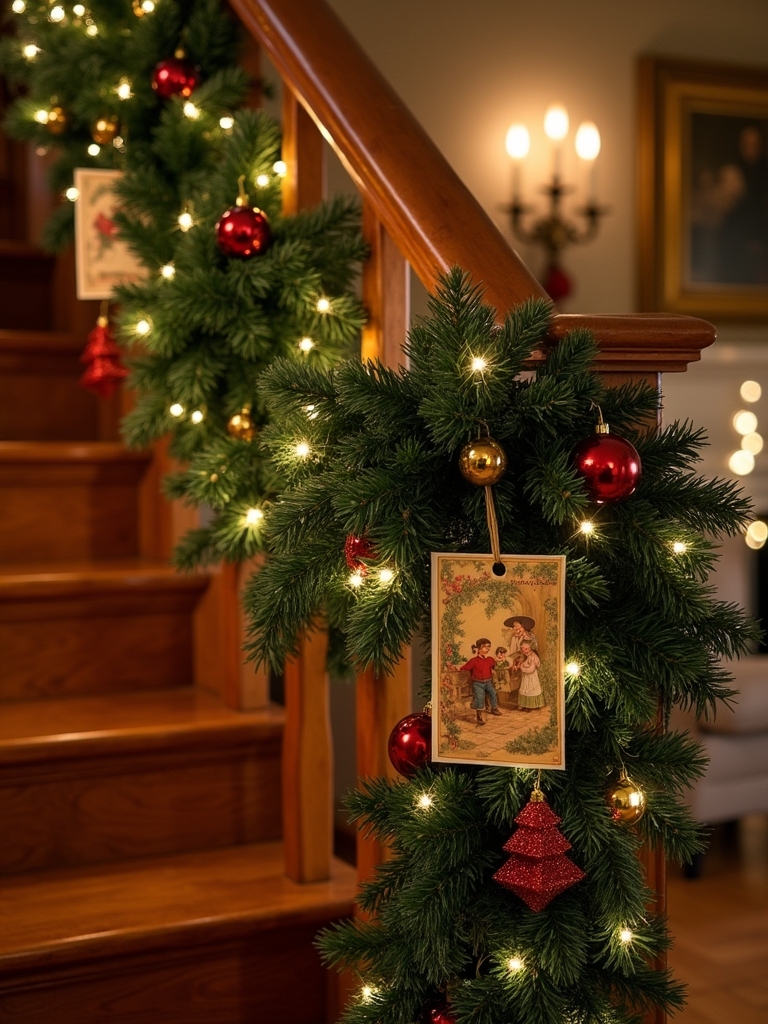 vintage card garland display