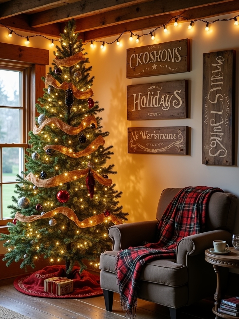vintage holiday decorative signs
