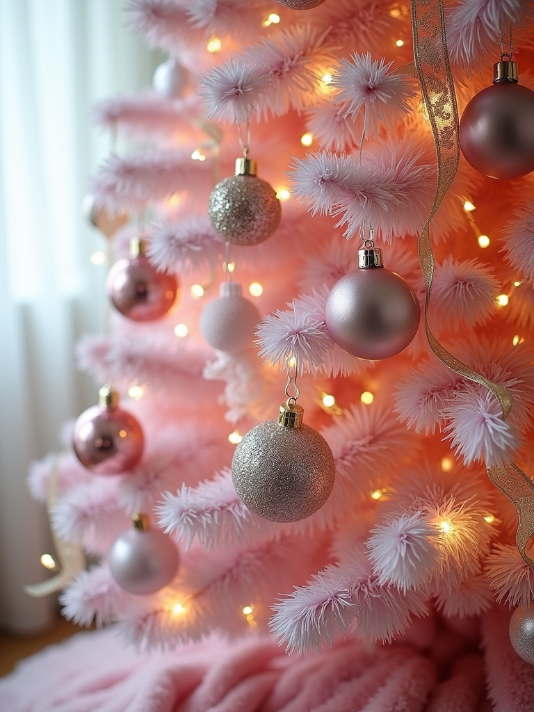 vintage inspired pink christmas decor