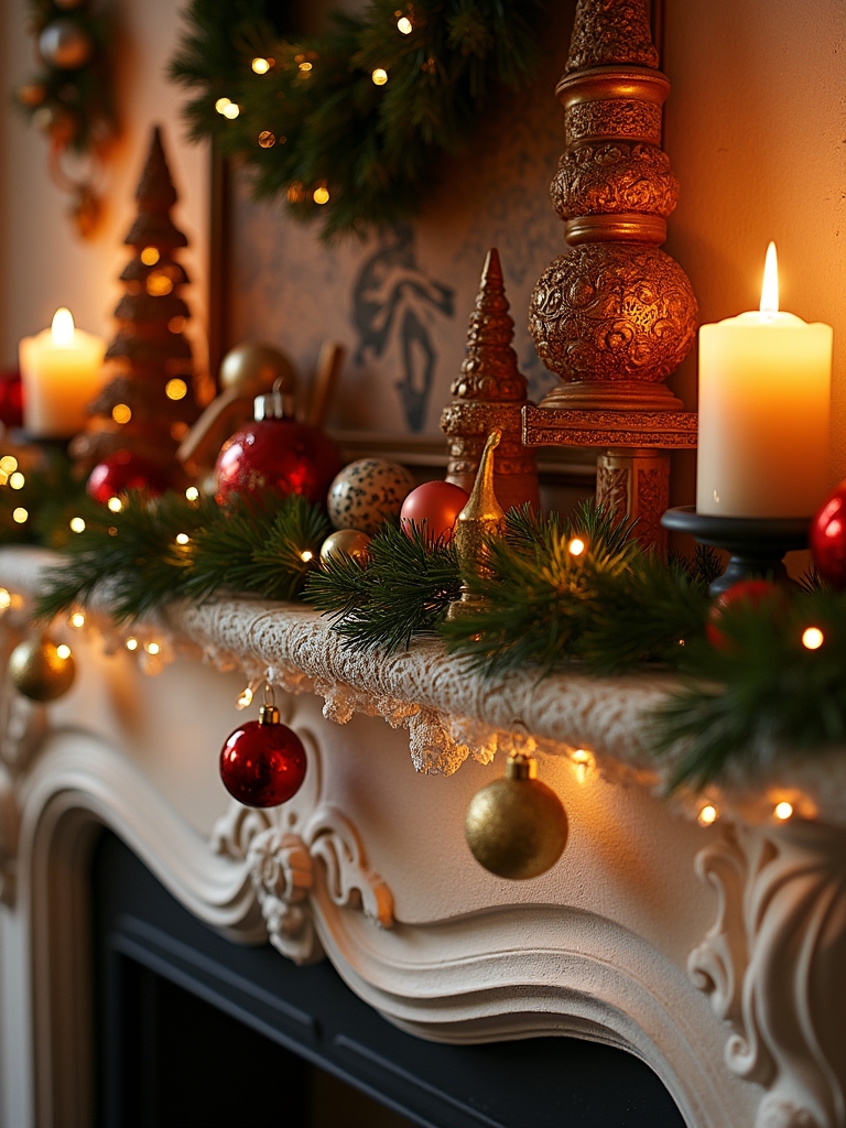 vintage ornaments holiday display