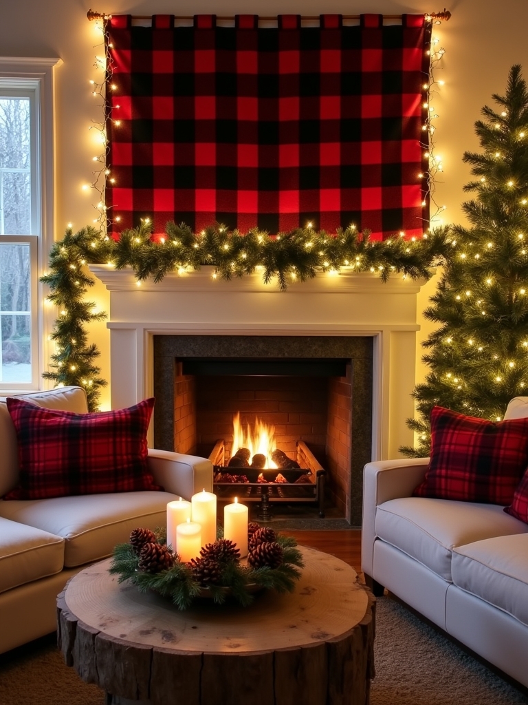 vintage plaid holiday decor