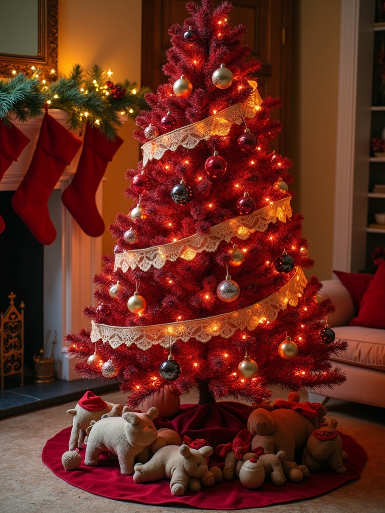 vintage red holiday decor