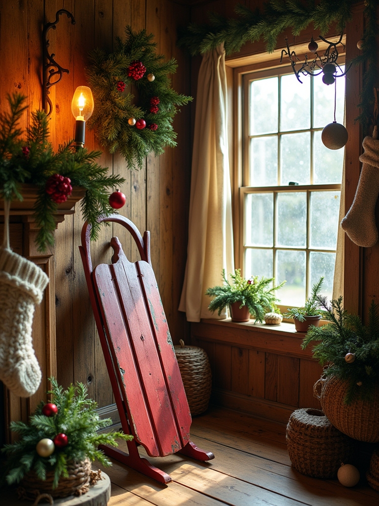 vintage sleds for decor