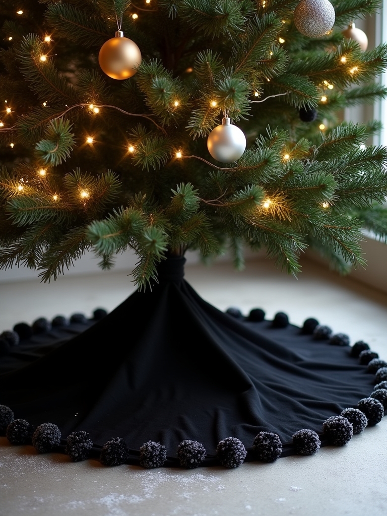 whimsical black pom pom charm