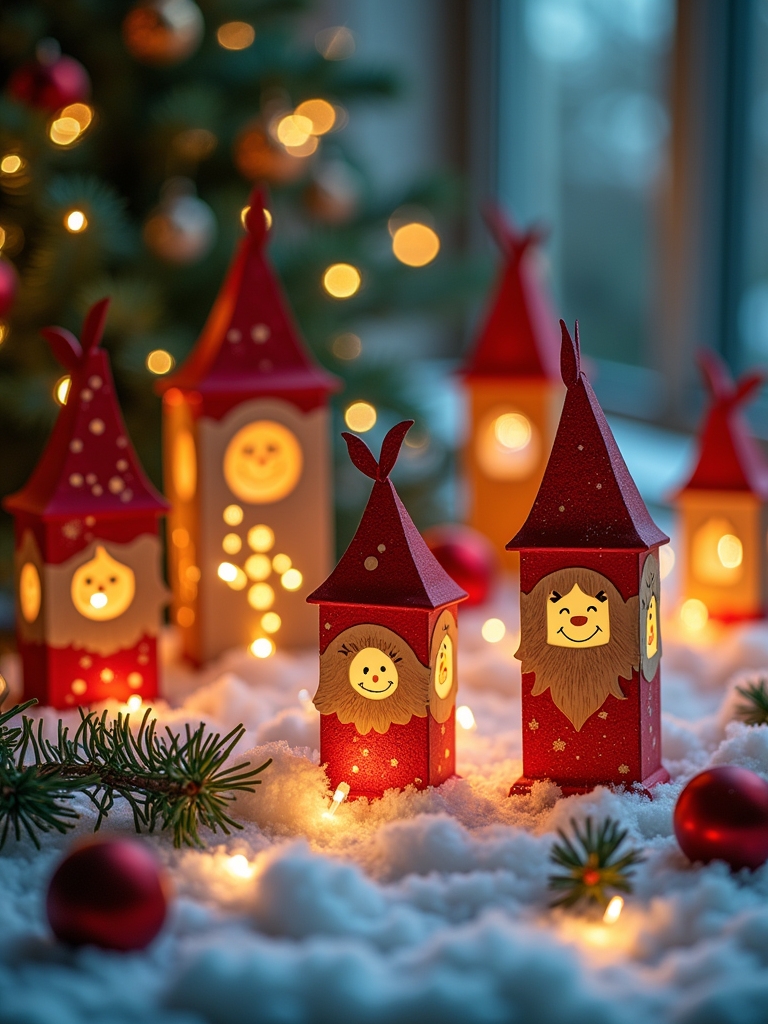 whimsical elf holiday lanterns