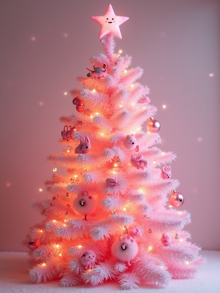 whimsical pink animal ornaments