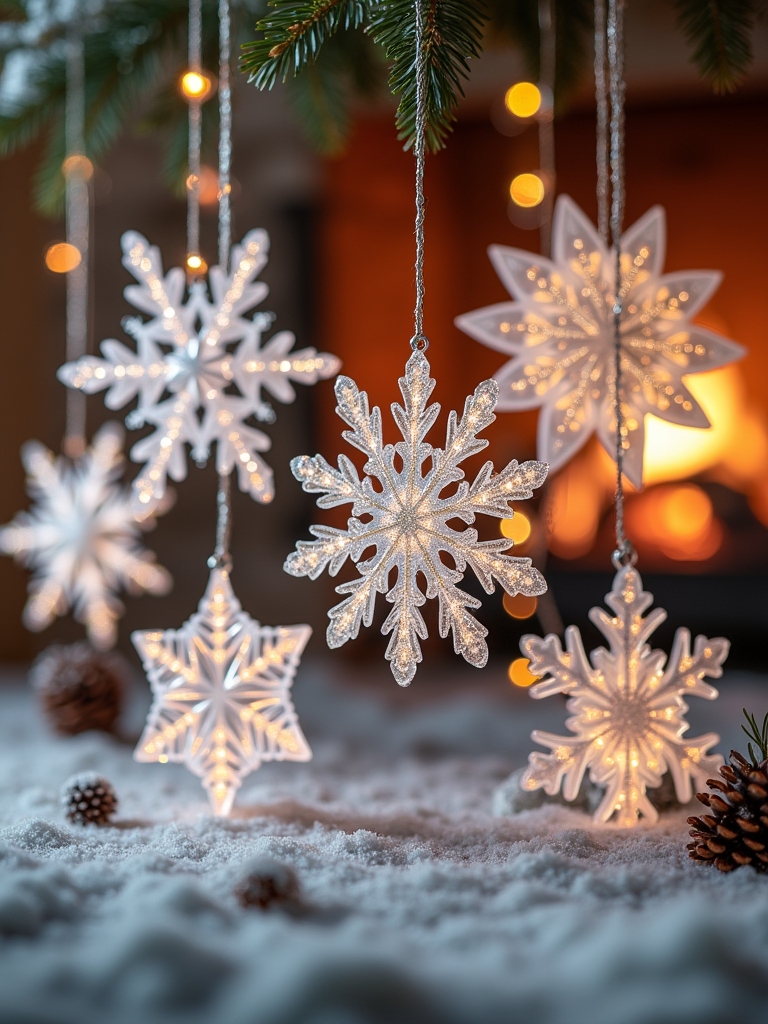 whimsical resin snowflake ornaments