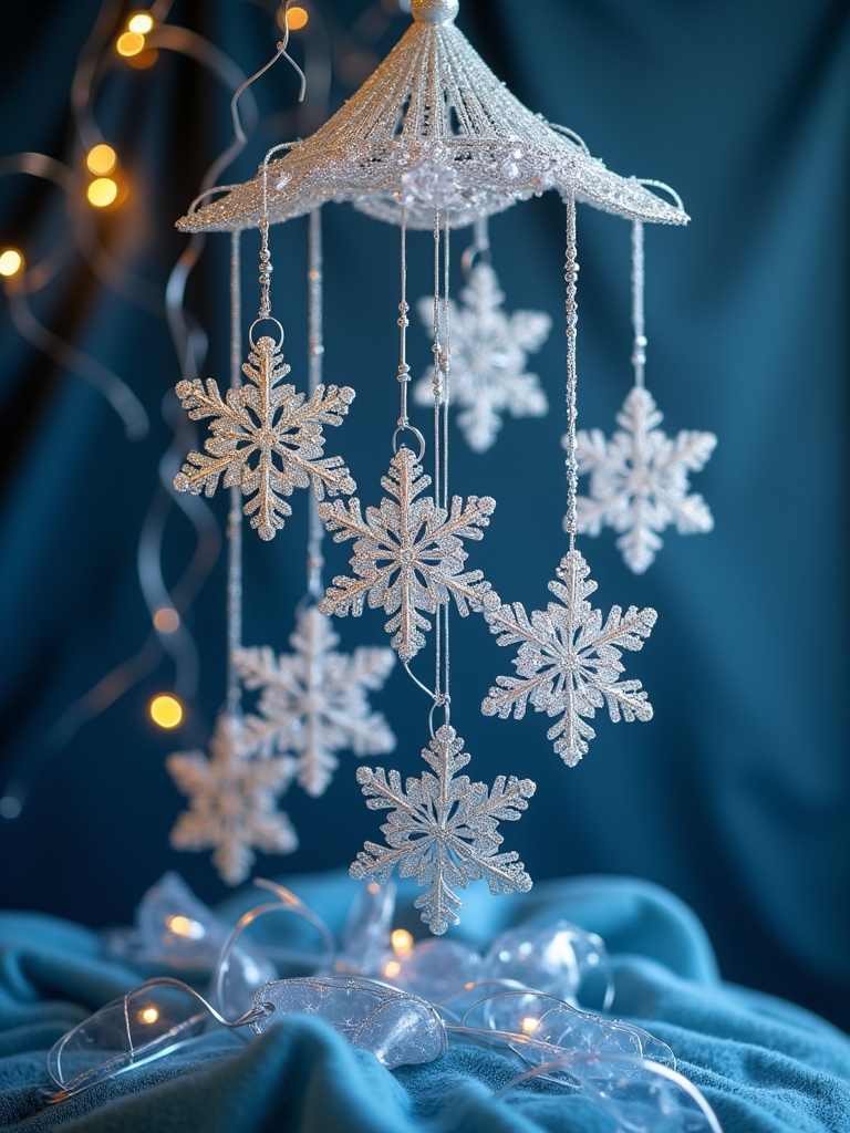 whimsical snowflake mobile decorations