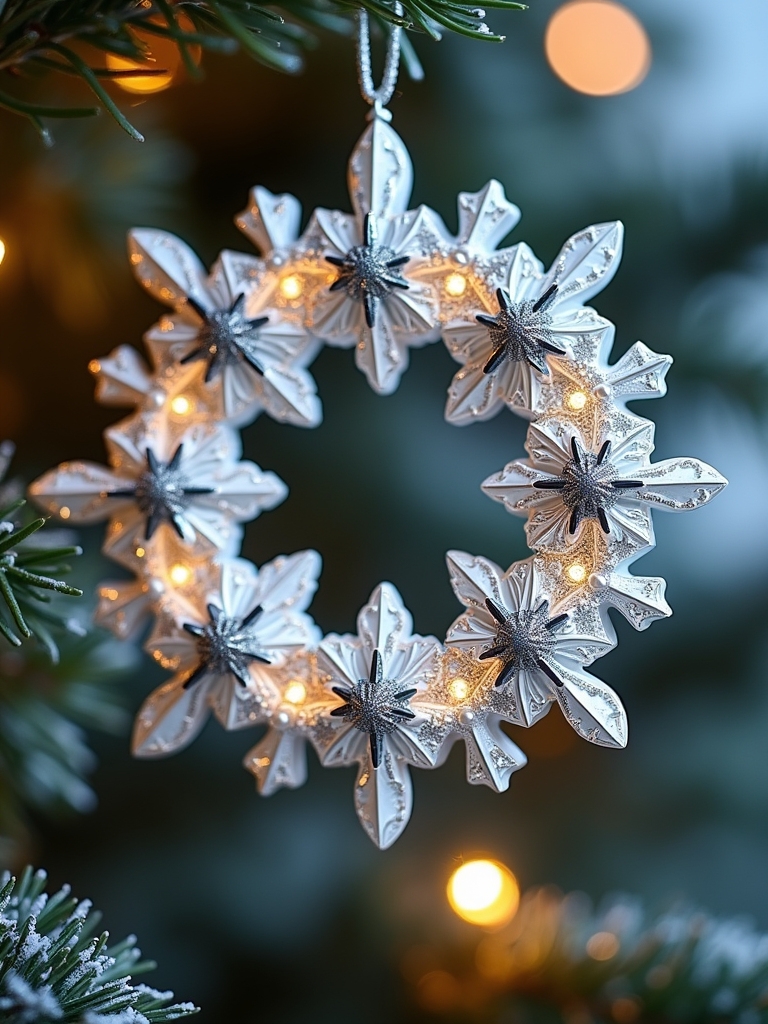 whimsical snowflake wreath ornaments